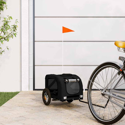 Remolque De Bicicleta Mascotas Hierro Tela Oxford Negro_1