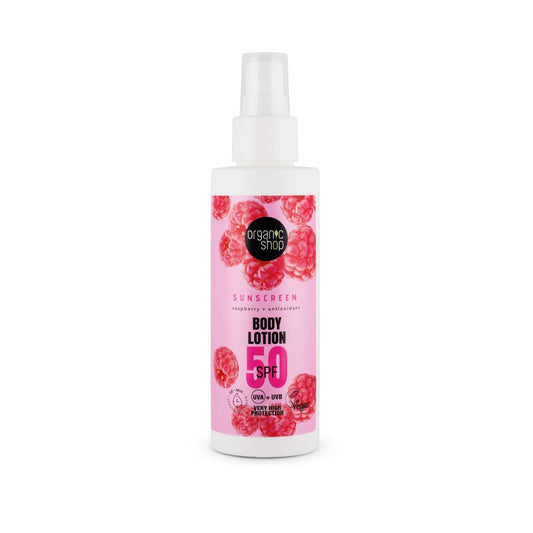 Framboesa + Loção Corporal Protetor Solar Antioxidante FPS 50, 150 ml