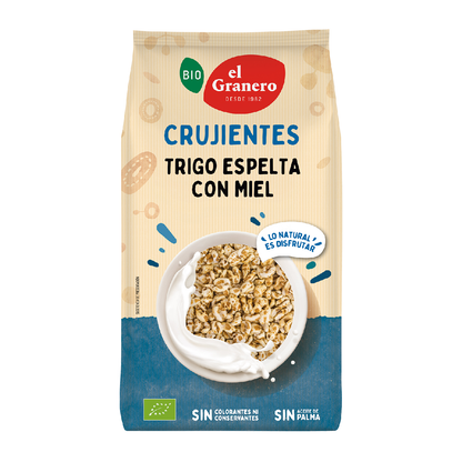 Trigo espelta biológico tufado com mel El Granero 300g