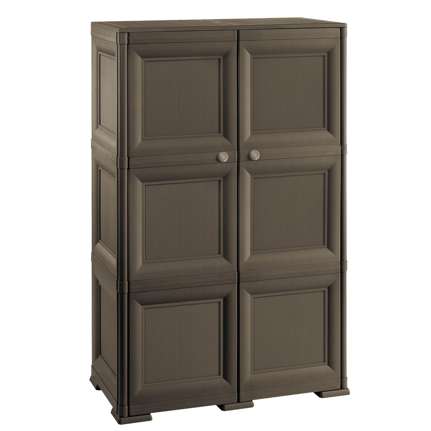 Caja De Almacenamiento Multiusos De 6 Compartimentos Y 6 Puertas Wengué