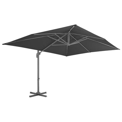 Vidaxl Sombrilla De Jardín Voladiza Con Poste De Aluminio 4x3 M Negra_1