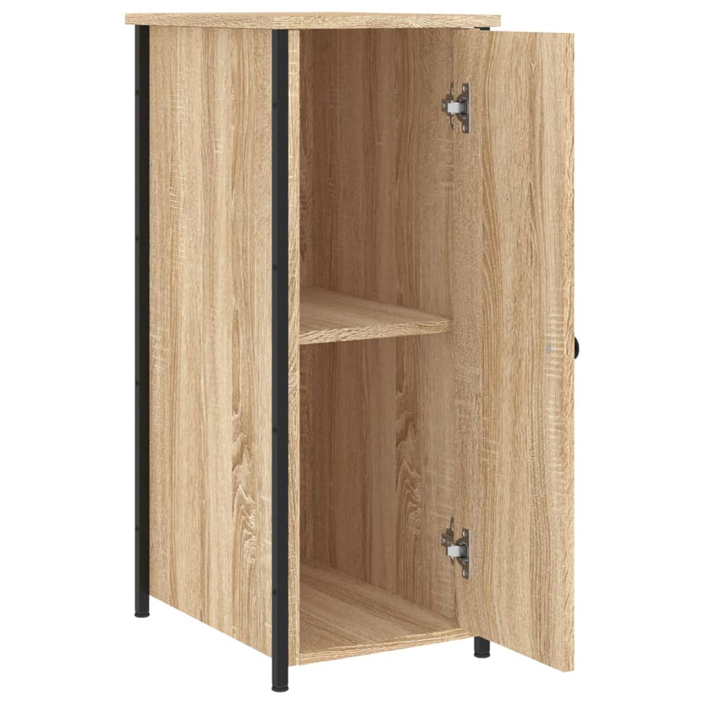 Mesita De Noche Madera De Ingeniería Roble Sonoma 32x42x80 Cm_4