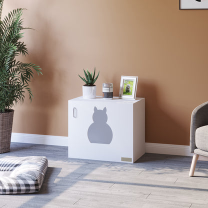 Pawhut Casa Para Gatos De Madera Mueble Arenero Con Puerta Y Entrada 60x41x51 Cm_1