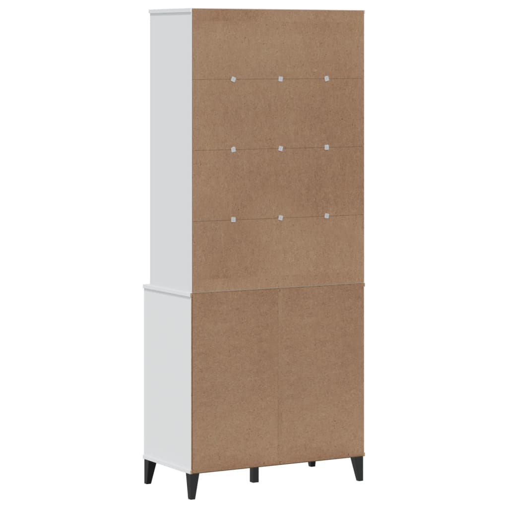 Aparador Alto Viken Madera Maciza De Pino Blanco 80x40x190 Cm / Vetonek_5
