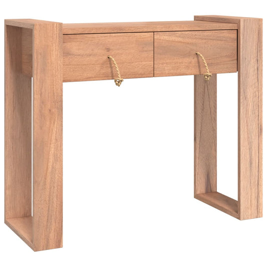 Mesa Consola De Madera Maciza De Teca 90x35x75 Cm_0