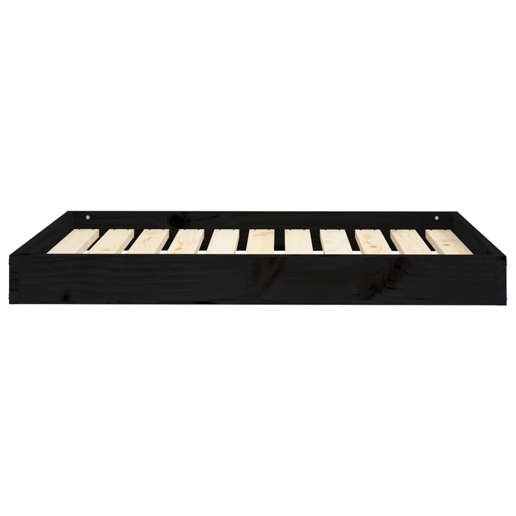 Cama Para Perros Madera Maciza De Pino Negro 91,5x64x9 Cm / Vetonek_4