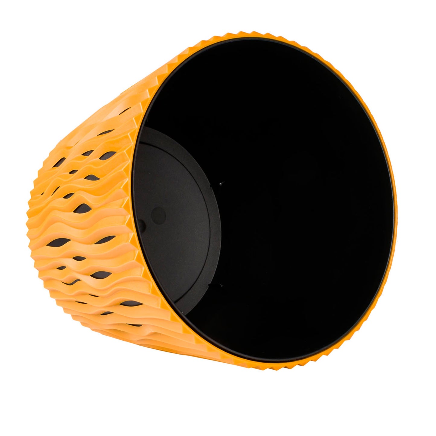 2x Maceta Redonda De Plastico Sandy Round En Color Mostaza 15,8 (largo) X 15,8 (ancho) X 13,8 (alto) Cm