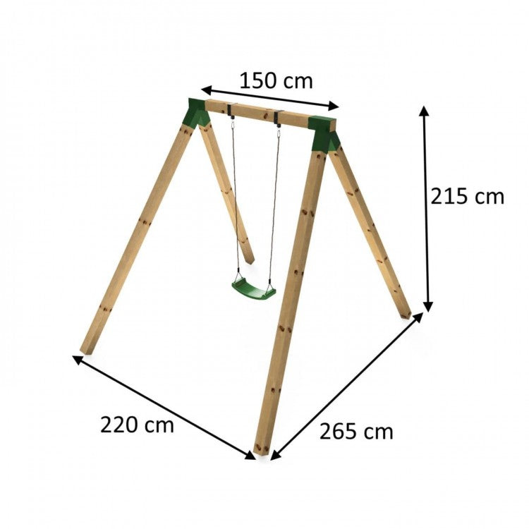 Columpio Individual De Madera Cuadrada Masgames Karai Deluxe Adultos Con Cuerdas._1