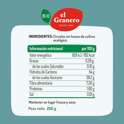 Ameixas Biológicas sem caroço El Granero 250 g