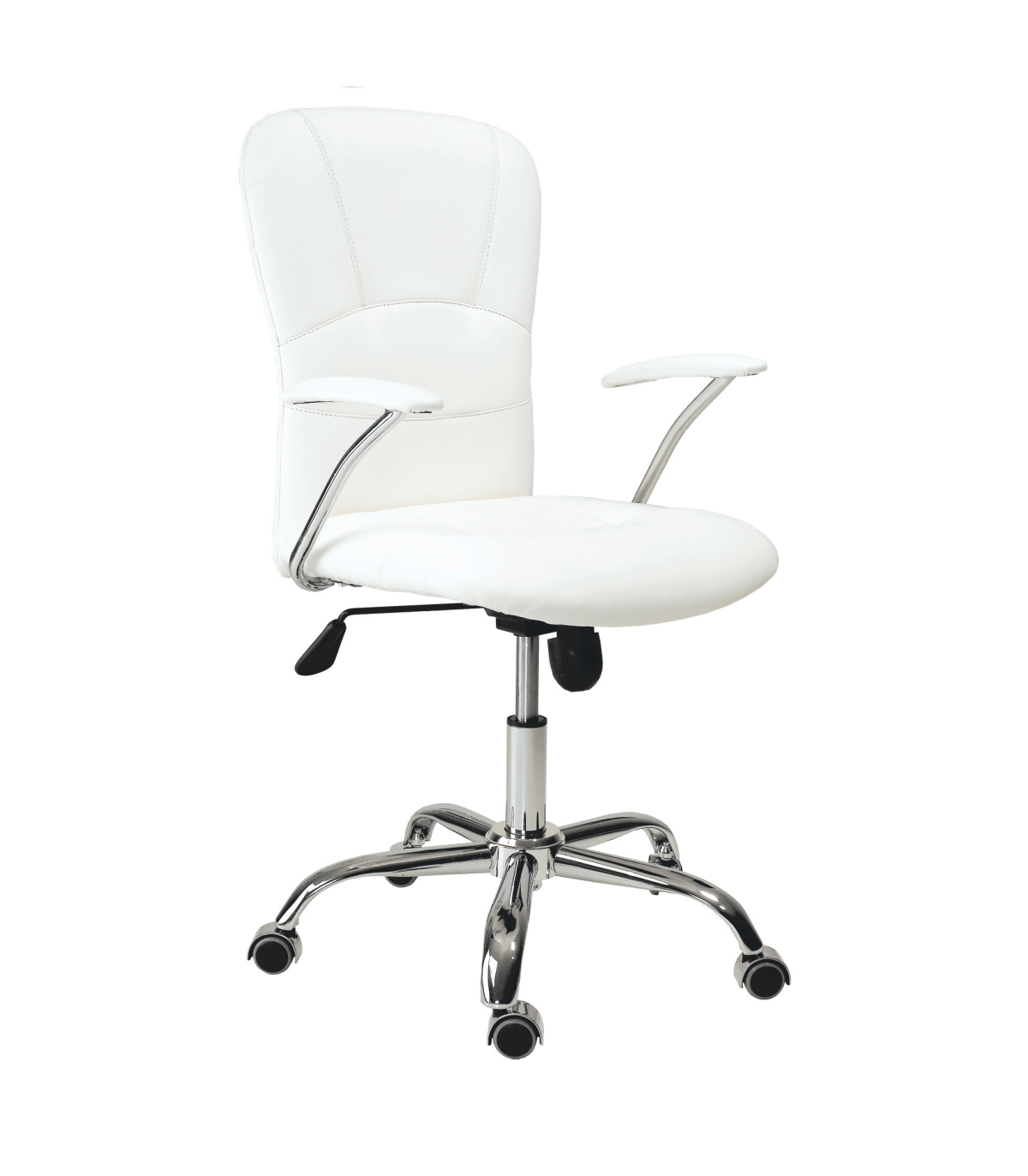 Sillón Despacho Giratorio Maggie Tapizada En Símil Piel Blanco, 56 Cm(ancho) 98.5/107.5_0
