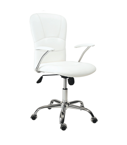 Sillón Despacho Giratorio Maggie Tapizada En Símil Piel Blanco, 56 Cm(ancho) 98.5/107.5_0