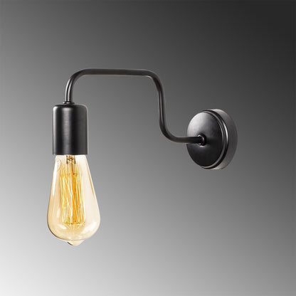 Aplique De Pared, Metal , Negro, 4x28x11, Casquillo E 27 Max 40 W_3