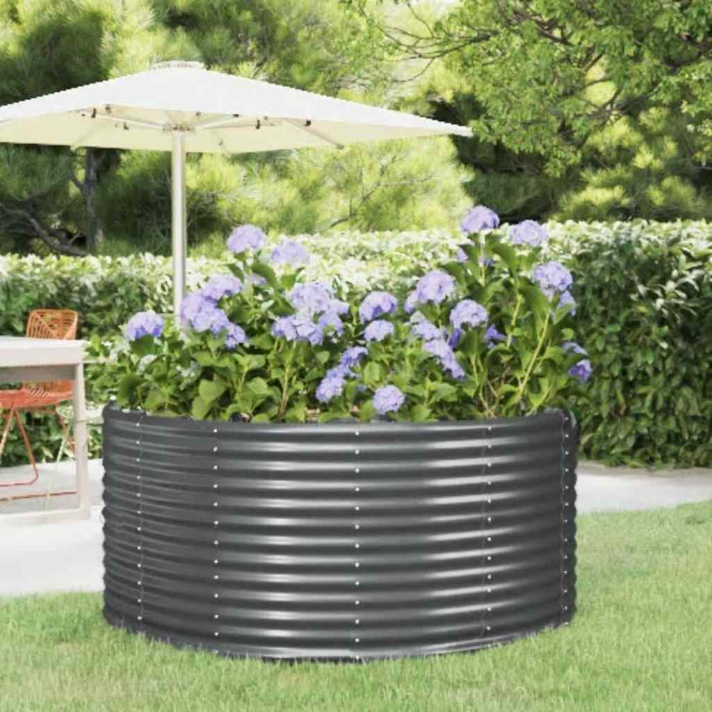 Jardinera Arriate Acero Galvanizado Antracita 140x140x68cm_1