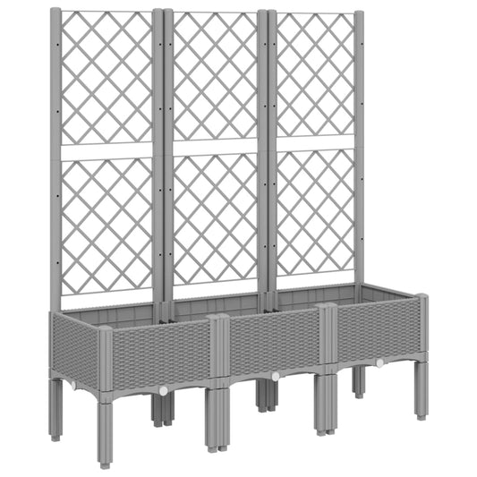 Jardinera Con Enrejado Pp Gris Claro 120x40x142 Cm_0