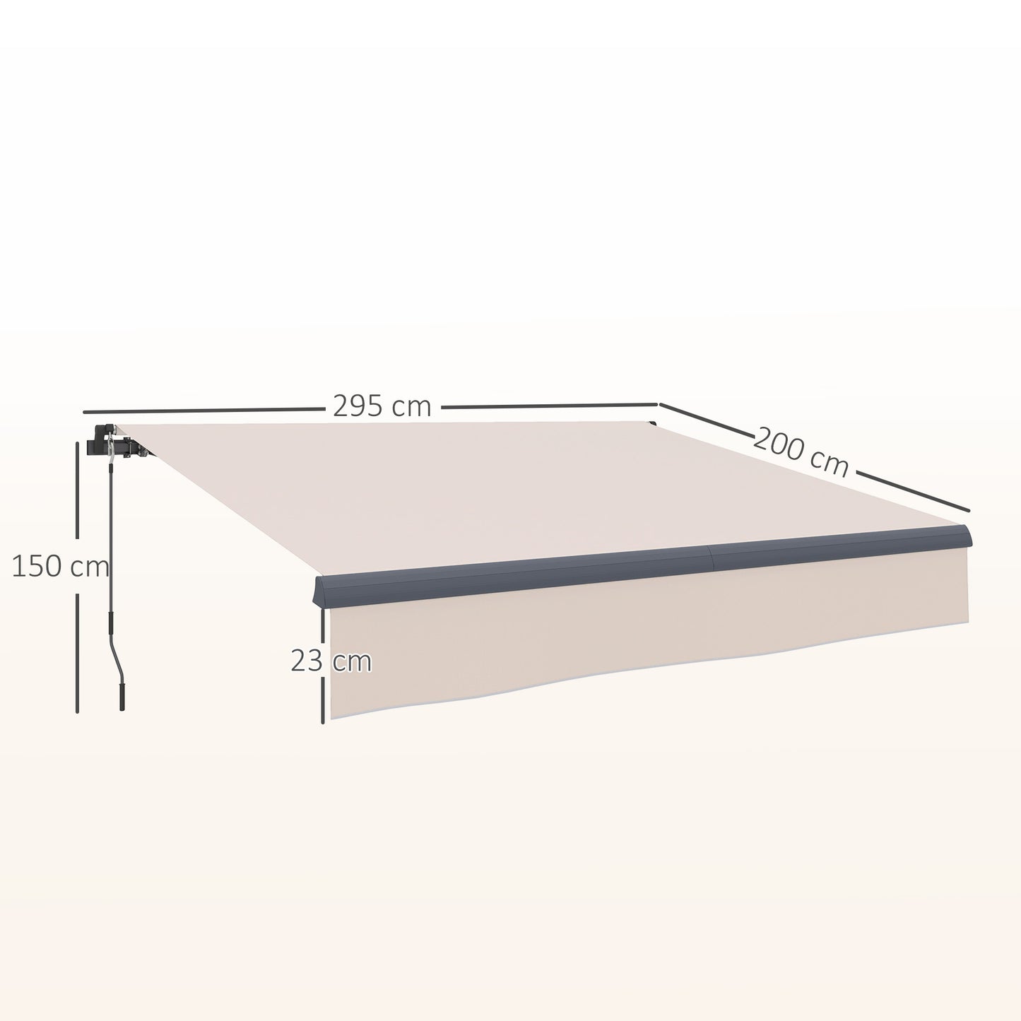 Outsunny Toldo Manual Retráctil 3x2 M Ajustable Con Manivela Protección Uv50+_2