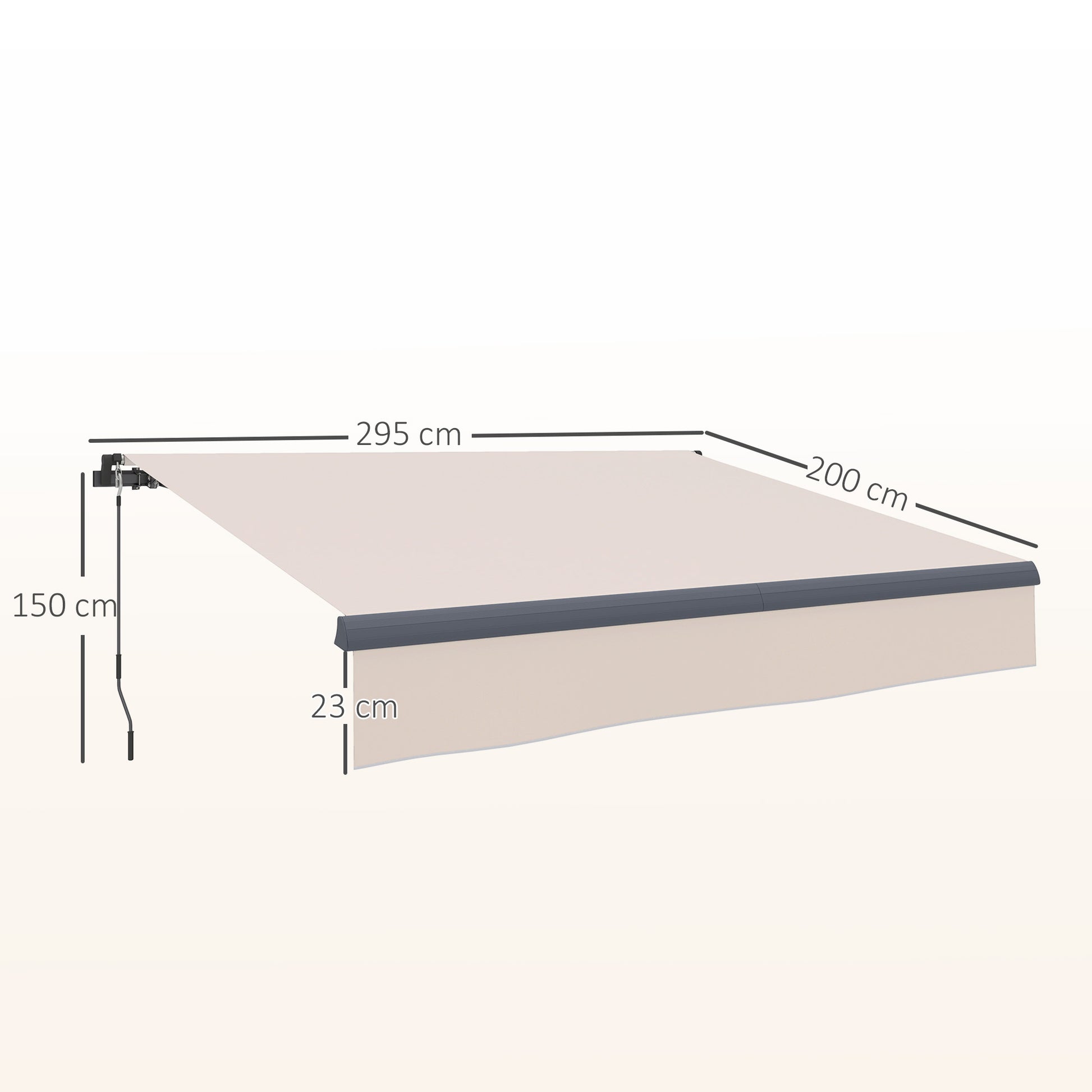 Outsunny Toldo Manual Retráctil 3x2 M Ajustable Con Manivela Protección Uv50+_2