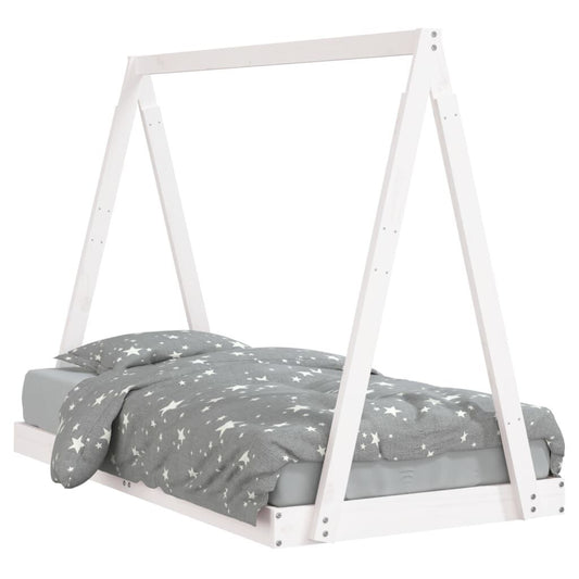 Vidaxl Estructura De Cama Para Niños Madera De Pino Blanco 80x160 Cm_0