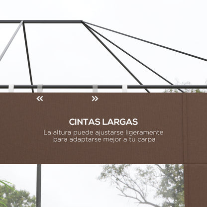 Outsunny Paredes Laterales Para Carpa De 2 Paneles 295x195 Cm Marrón_5