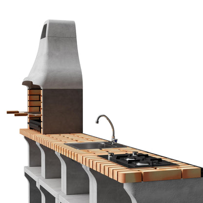 Cozinha exterior com churrasqueira New Iberia XL Plus Movelar