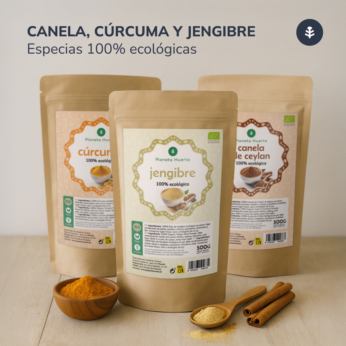Canela em pó do Ceilão ECO Planeta Huerto 500 g