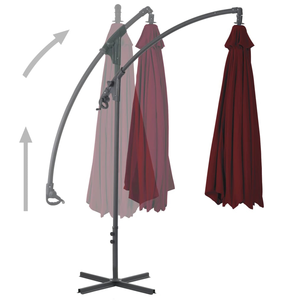 Vidaxl Sombrilla Jardín Voladiza Palo De Acero Vino Tinto 250x250 Cm_1