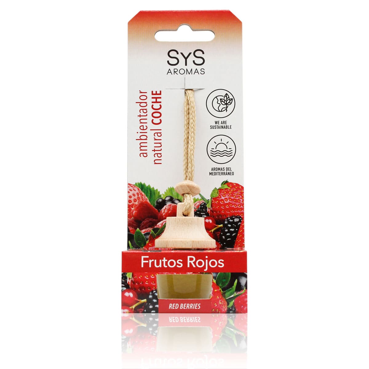 Ambientador Coche Frutos Rojos SYS Aromas Style 7 ml | Aroma Dulce Afrutado | Frescor Duradero | Ambiente Agradable_0