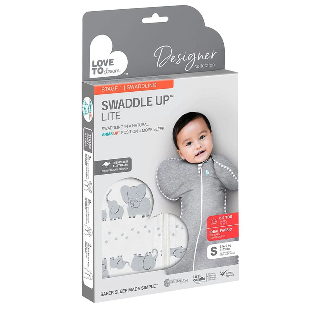 Love To Dream Saco De Bebé Swaddle Up Lite Stage 1 Elefante Blanco S_3
