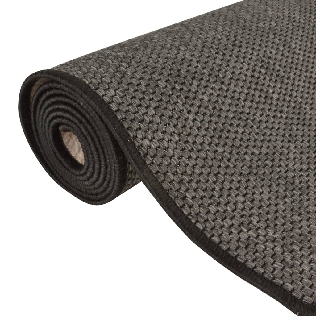 Vidaxl Alfombra De Pasillo Con Aspecto Sisal Gris Antracita 50x300 Cm_4
