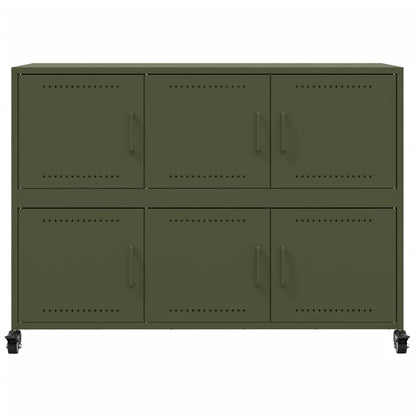 Aparador De Acero Laminado En Frío Verde Oliva 100,5x39x72 Cm / Vetonek_2