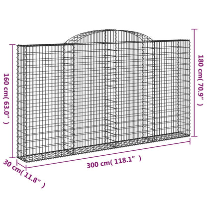 Cestas De Gaviones 3 Uds Forma De Arco Hierro 300x30x160/180 Cm_5