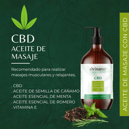 Alvinatur - Aceite Masaje CBD 250ml, Corporal, Masajes Relajantes Y Musculares, Con Aceites Esenciales_3