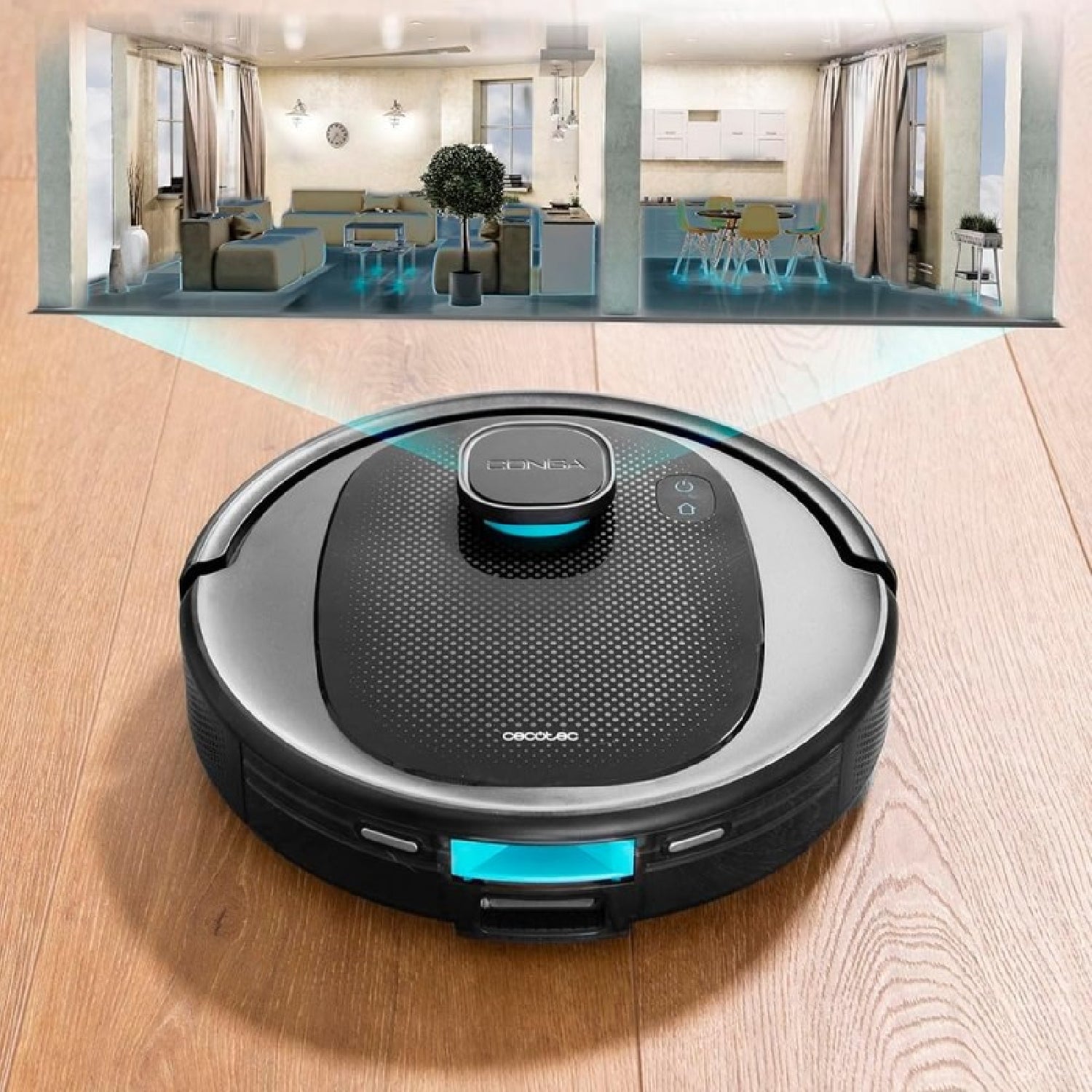 Cecotec Robot Aspirador Conga 7490 Eternal Home Genesis. Itech Laser Eye 4en1 Room Plan Base-smartclean 3000 Pa Fregado_3