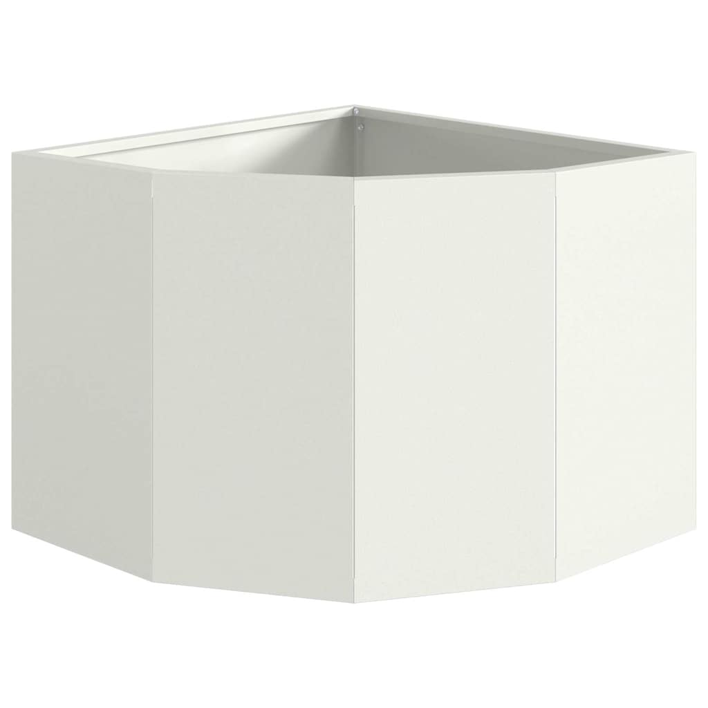 Macetero De Esquina Blanco 45 X 45 X 35 Cm Acero_4