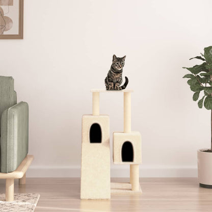 Rascador Para Gatos Con Postes De Sisal Color Crema 82 Cm_1