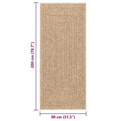 Vidaxl Alfombra Zizur Apariencia Yute Interior Exterior Beige 80x200cm_2