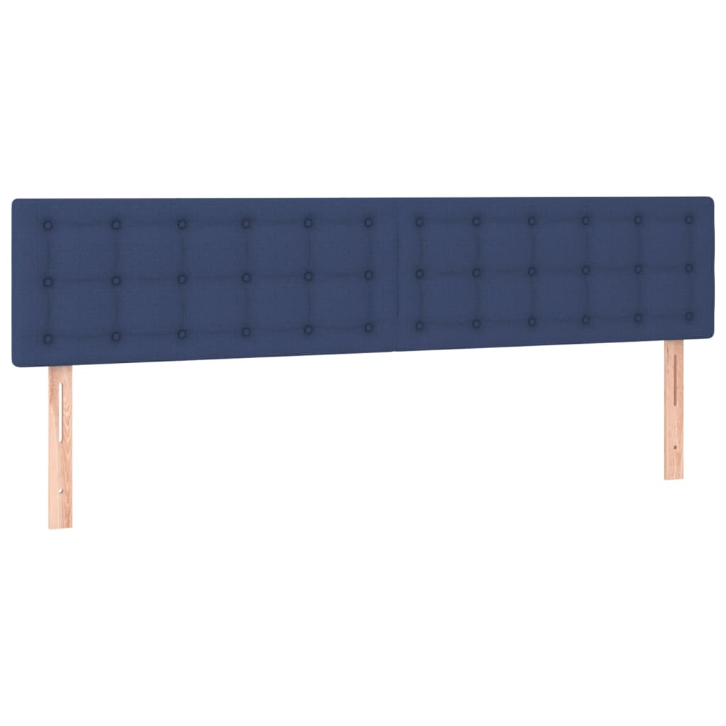 Cama Box Spring Con Colchón Y Led Tela Azul 180x200 Cm / Vetonek_5
