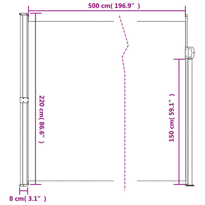 Vidaxl Toldo Lateral Retráctil Rojo 220x500 Cm_2