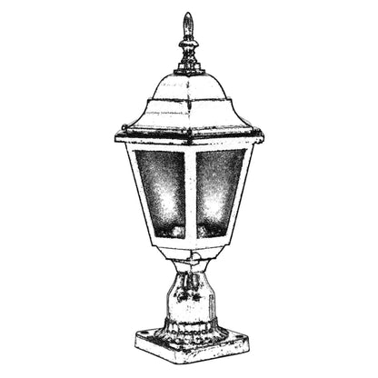 Aplique De Pared Para Exterior, Abs , Negro, 23x23x47, Casquillo E 27 Max 60 W