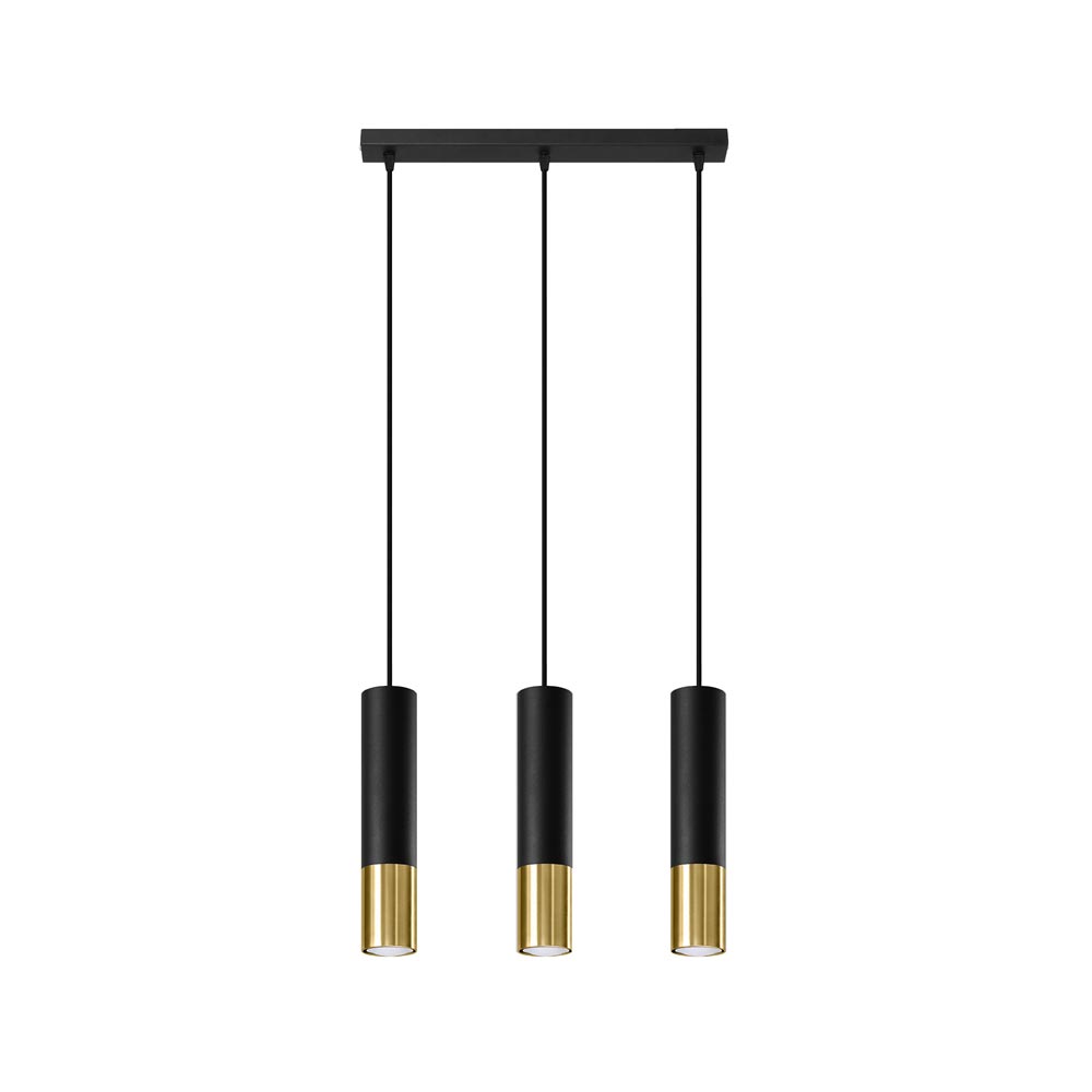 Lámpara De Techo Loopez 3l Negro, Gu10/dorado_0
