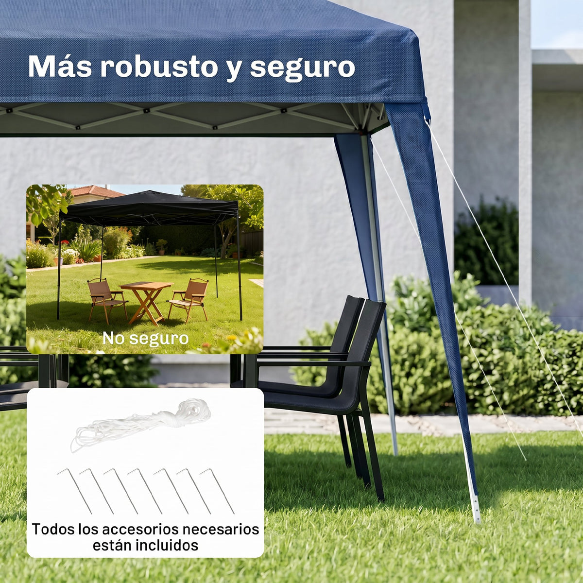 Outsunny Carpa Plegable 2,4x2,4x2,5 M De Jardín Diseño Pop Up Cenador De Acero_5