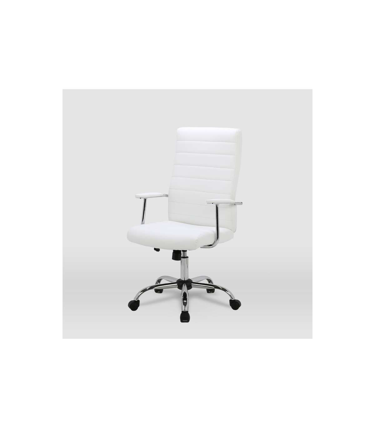 Silla De Oficina Lara Acabado Blanco. Alto: 107/117cm Ancho: 57.5cm Fondo: 60.5cm._5