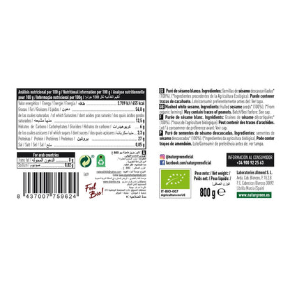 Creme de Tahini Branco sem glúten Naturgreen