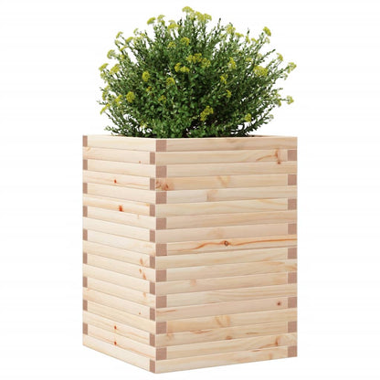 Jardinera De Madera Maciza De Pino 50x50x68,5 Cm_3