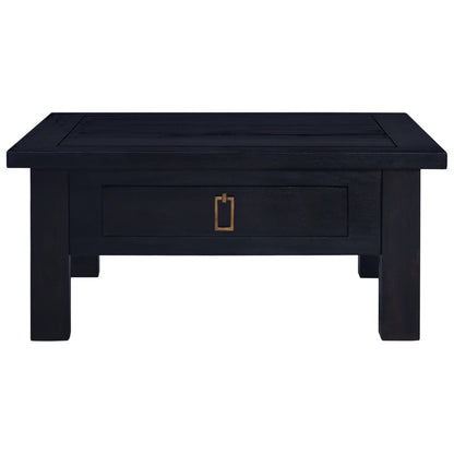 Mesa De Centro Madera Maciza Caoba Café Negro Claro 68x68x30 Cm_0