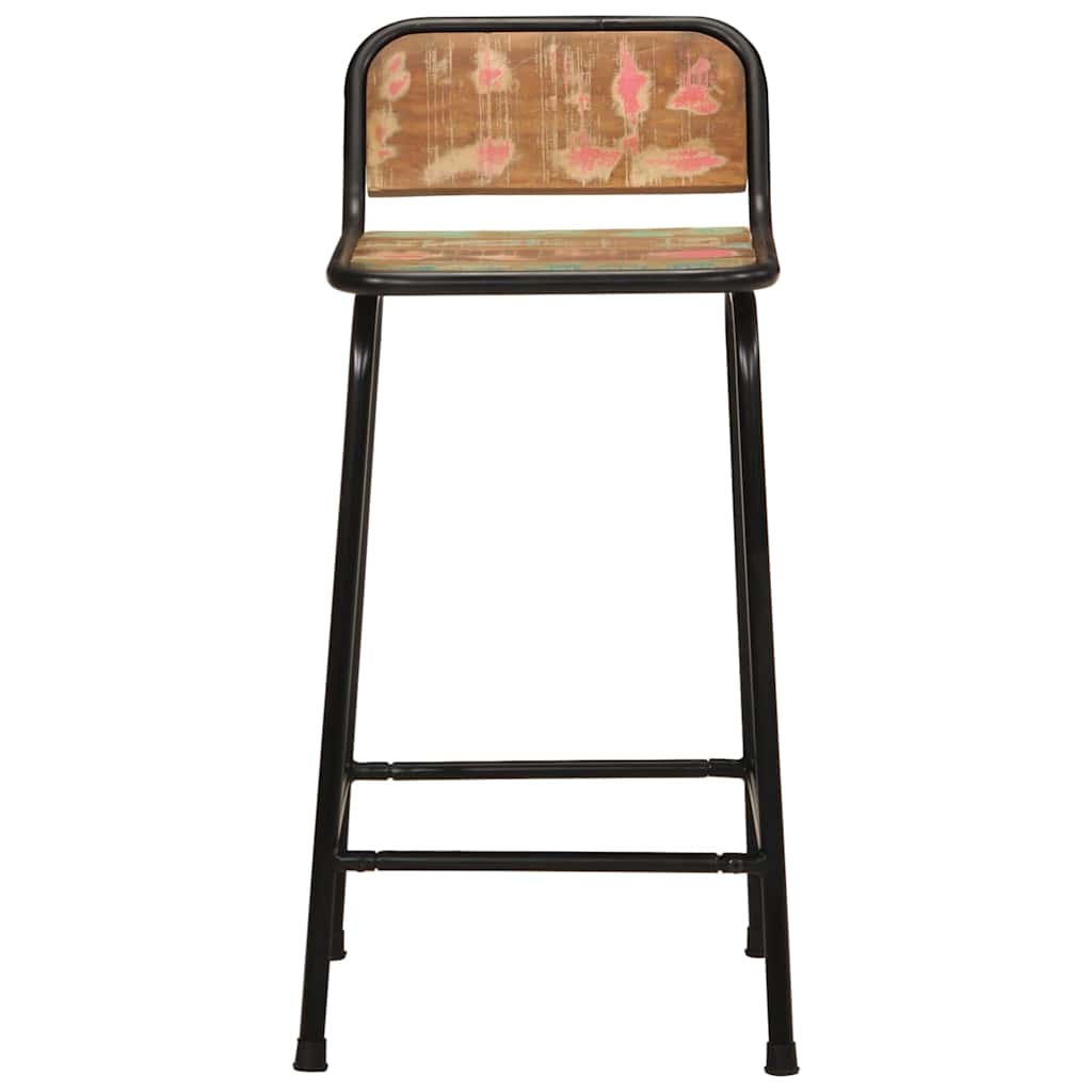 Taburetes De Barra 4 Uds 46x35,5x80 Madera Maciza Reciclada_0