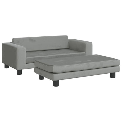 Cama De Perros Con Extensión Terciopelo Gris Claro 100x50x30 Cm / Vetonek_5