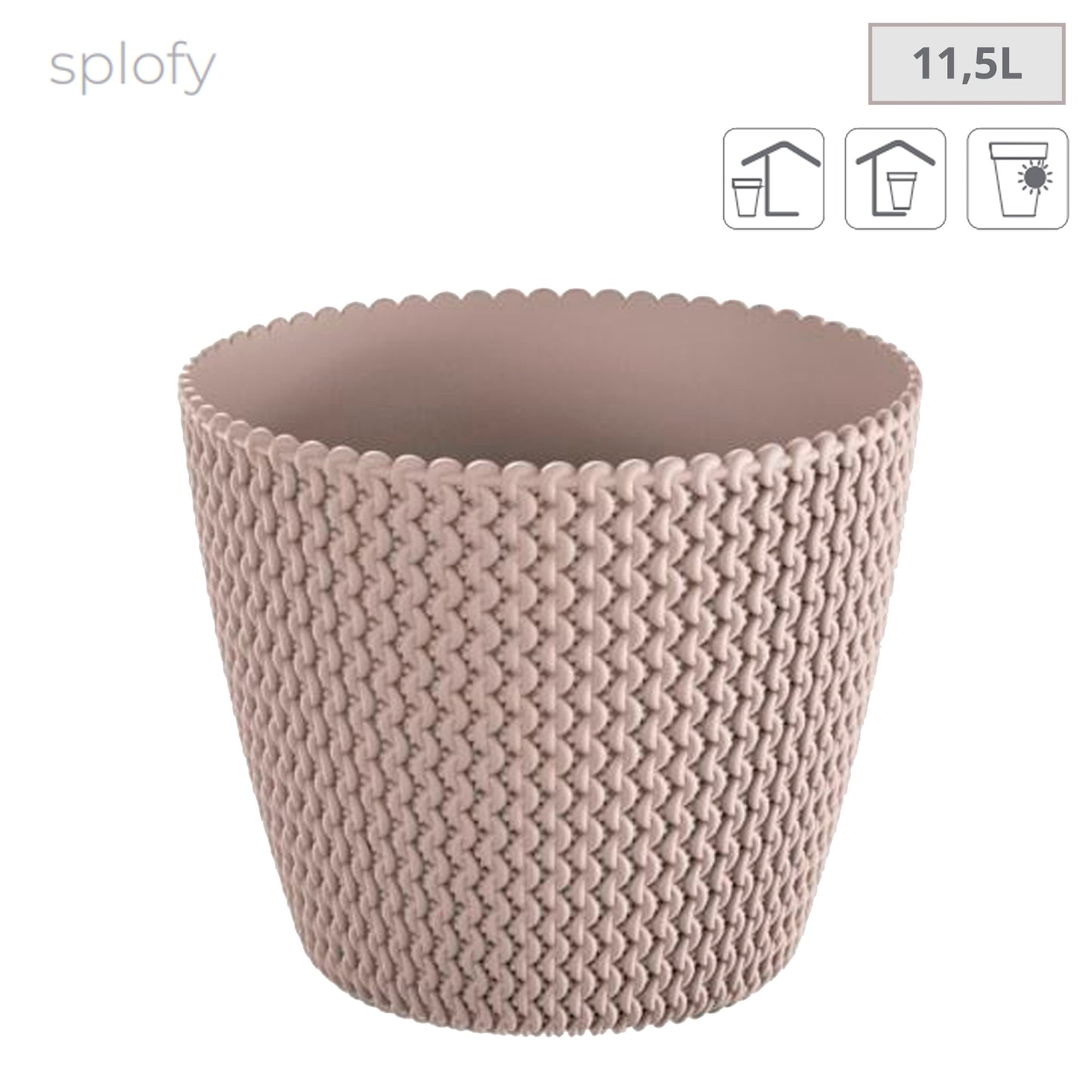 2x Maceta Redonda 11,5l Prosperplast Splofy De Plastico En Color Mocca, Ø29,5 X 24,9 Cm_1