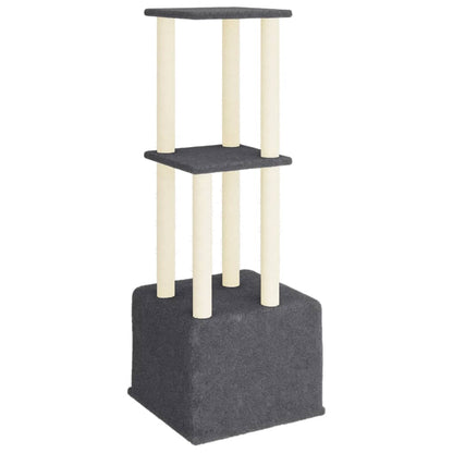 Rascador Para Gatos Con Postes De Sisal Gris Oscuro 133,5 Cm_4