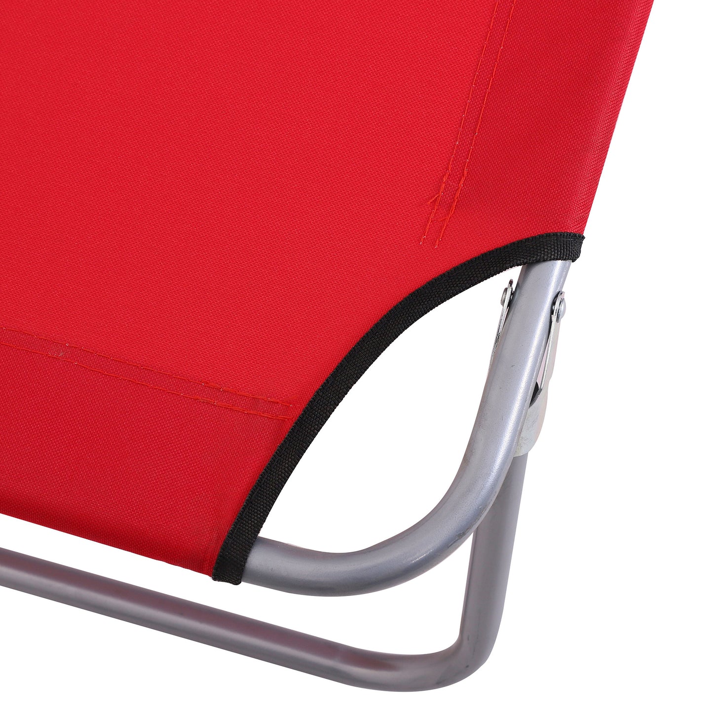 Outsunny Tumbona Plegable Con Toldo Desmontable Respaldo Ajustable Rojo_4