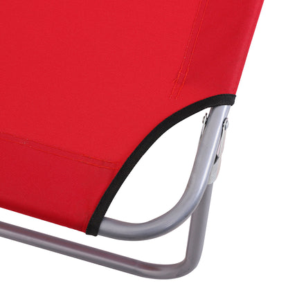 Outsunny Tumbona Plegable Con Toldo Desmontable Respaldo Ajustable Rojo_4